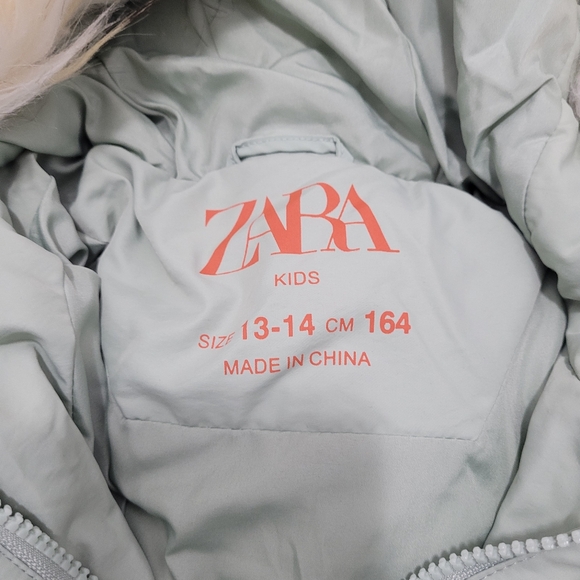 Zara girl jacket, mint green, size 13-14 - Picture 2 of 5